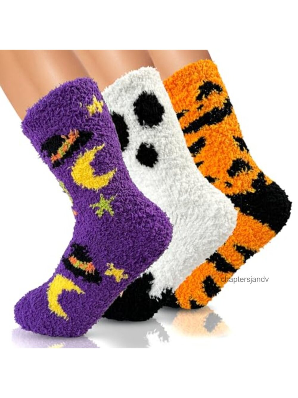 Womens Buttery Soft Fuzzy Socks Halloween 3 Pack Cozy Slipper